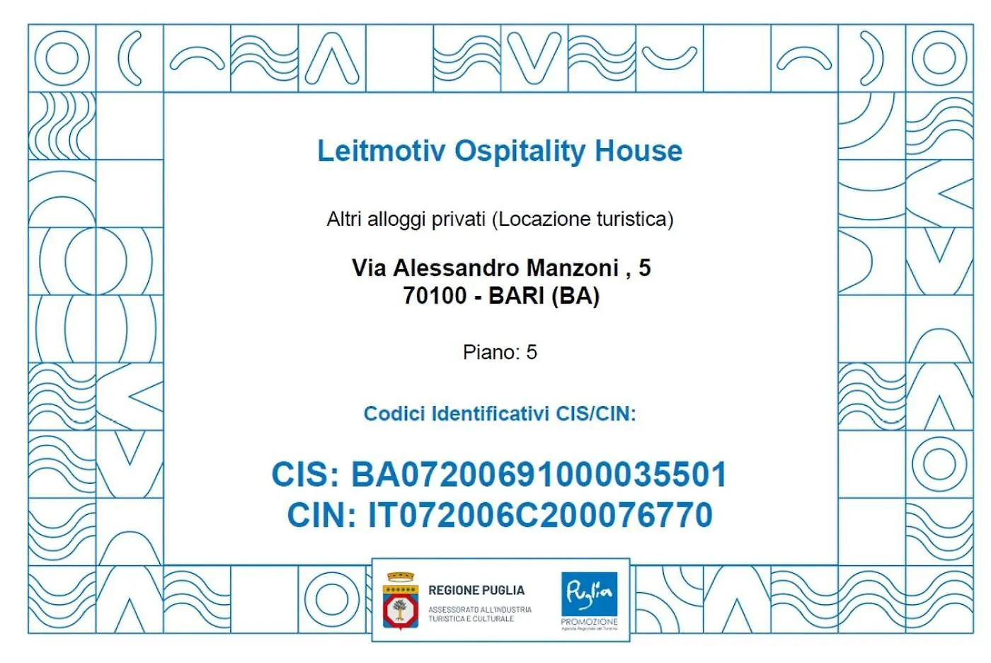 Leitmotiv Ospitality House Villa Bari